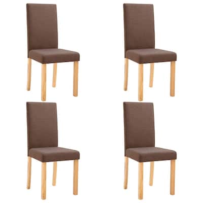 vidaXL Dining Chairs 4 pcs Brown Fabric