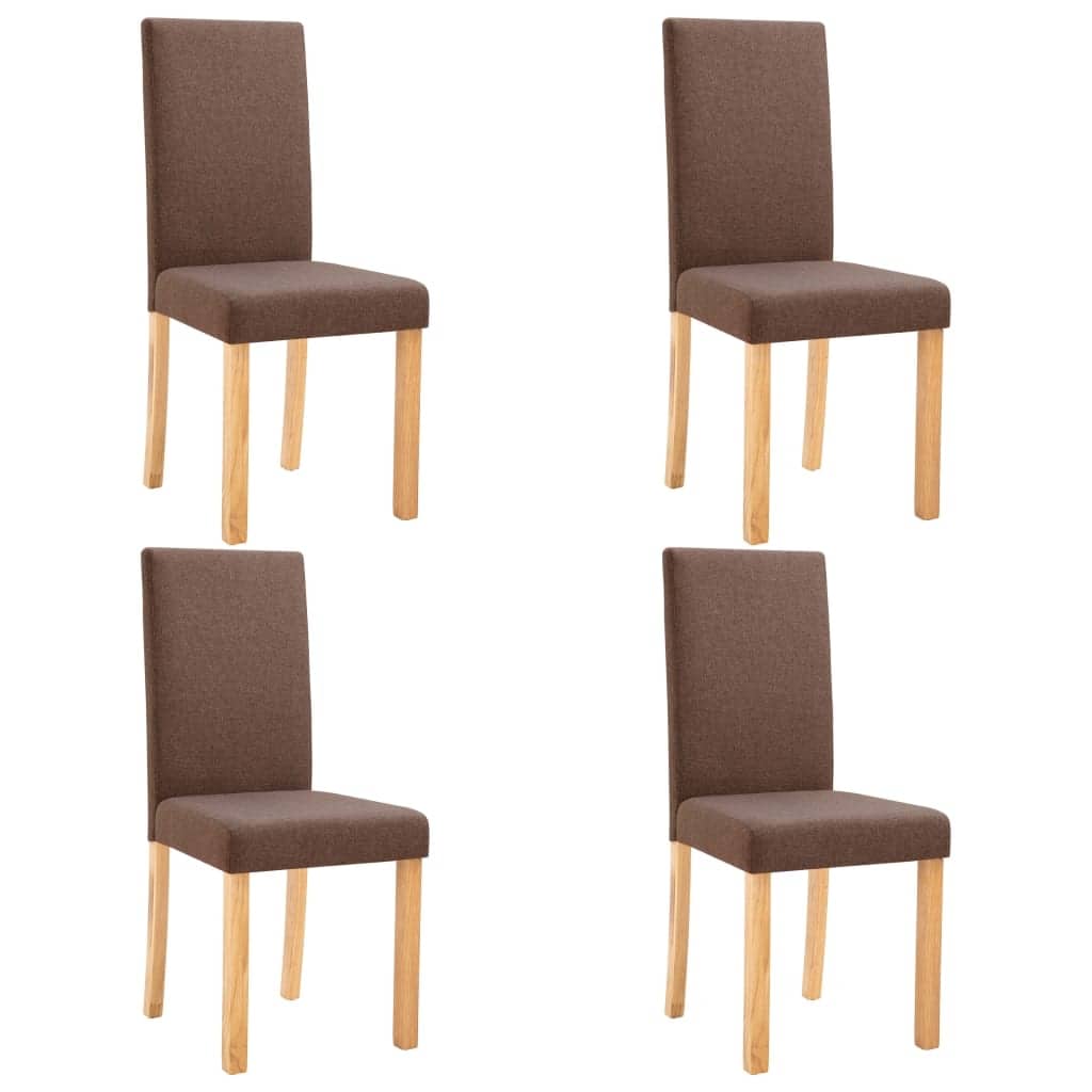 vidaXL Dining Chairs 4 pcs Brown Fabric