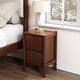 preview thumbnail 9 of 7, Solid Wood Bedside Table, 2 Drawer Mid Century Modern Nightstand with Storage for Bedroom, Living Room, Walnut