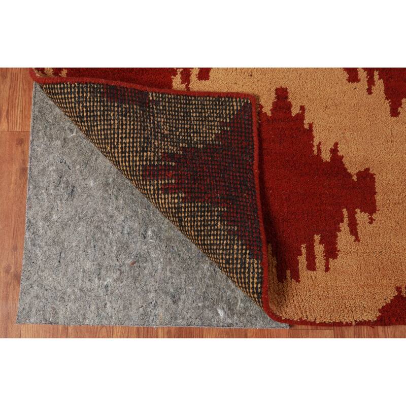 Hand Knotted Oriental 100% Wool Carpet Modern Geometric Oranges & Rust Moroccan Area Rug - 11' 7'' X 9' 5''