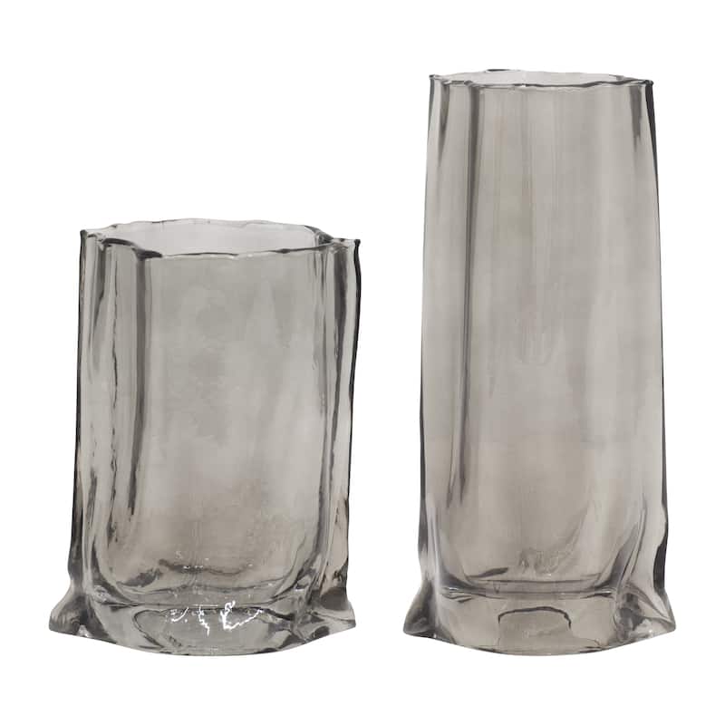 Sagebrook Home Glass Smoke Cylinder Paper Bag Vase