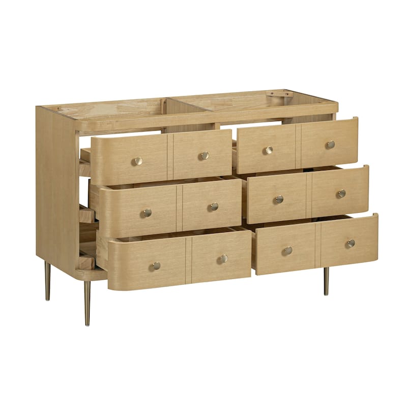 Serena Bathroom Vanity in Light Oak with Calacatta Quartz Top