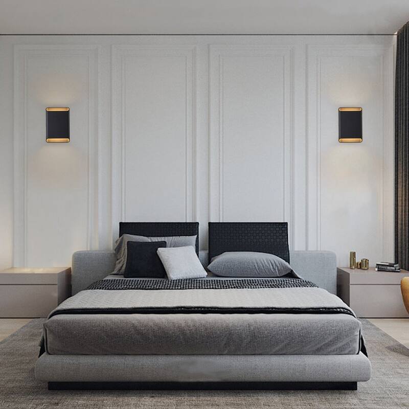 9" Black Modern Led Wall Sconce for Patio, Yard