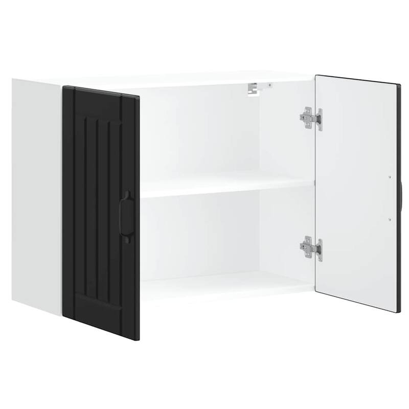 vidaXL Kitchen Wall Cabinet Black Engineered wood Medium - 12.2 x 31.5 x 23.6