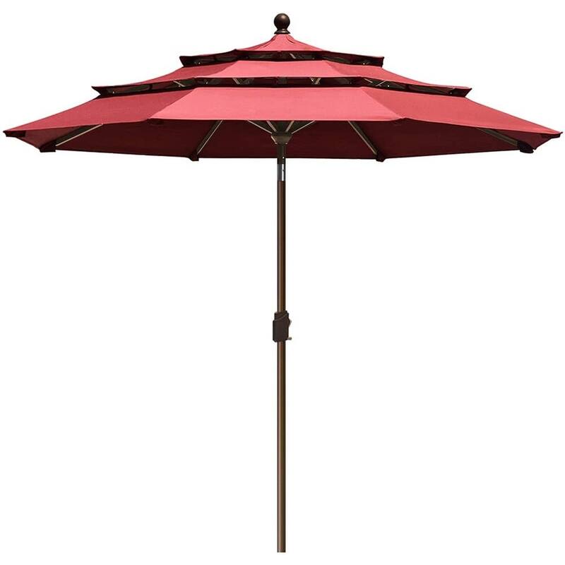 Tradesparker Multicolor Sunbrella 9ft/10x6.5ft Patio Market Outdoor Table Umbrella