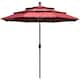 EliteShade Sunbrella 9-foot Patio Market Umbrella - 3 Tiers Burgundy