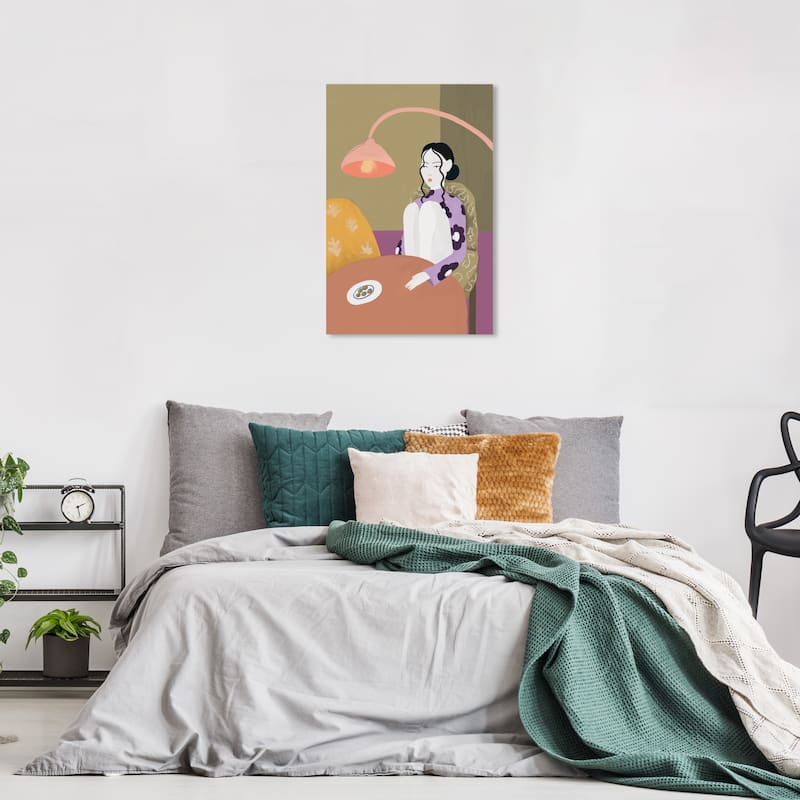 Wynwood Studio Canvas Fashion and Glam Random Thoughts Green and Pastel Brown Modern & Contemporary Wall Art Canvas Print - 24 x 16