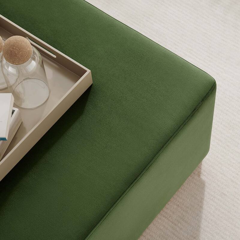 Tilden 17"/28" Square Performance Velvet Upholstered Ottoman