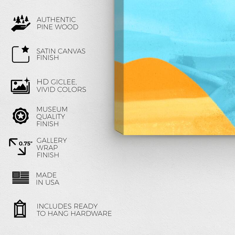 Wynwood Studio Prints Nature and Landscape Bright Hill Tops Blue and Celeste Modern & Contemporary Wall Art Canvas Print