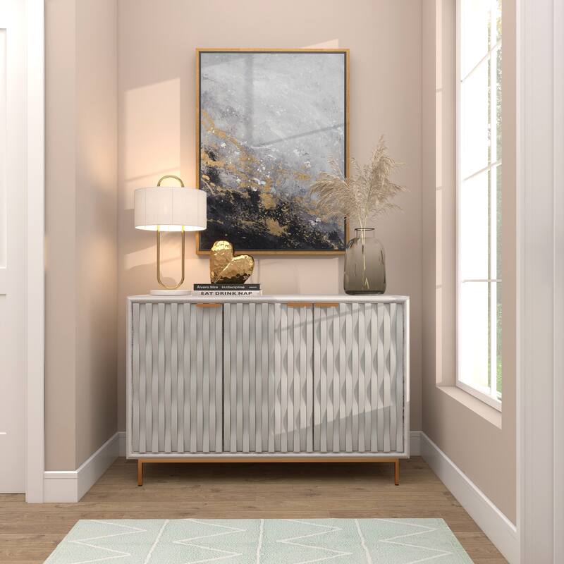 Canvas Leaf Living Room Framed Wall Art with Silver Frame