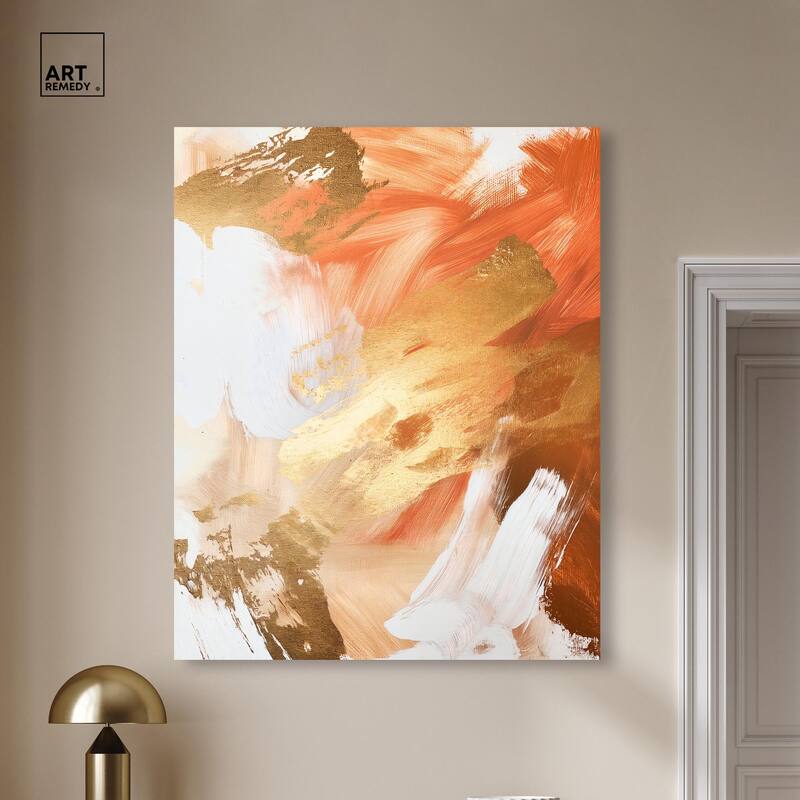 Golden Yellow Citrus Burst II Canvas by Art Remedy, Gallery Wrapped