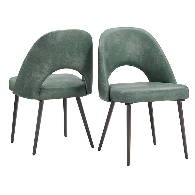 Presley Upholstered Dining Chairs (Set of 2) by iNSPIRE Q Modern - Teal PU Leather