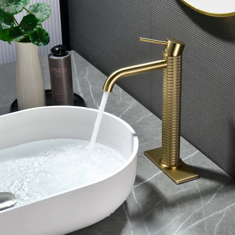 11.8"H Solid Brass Single-handle Bathroom Sink Faucet