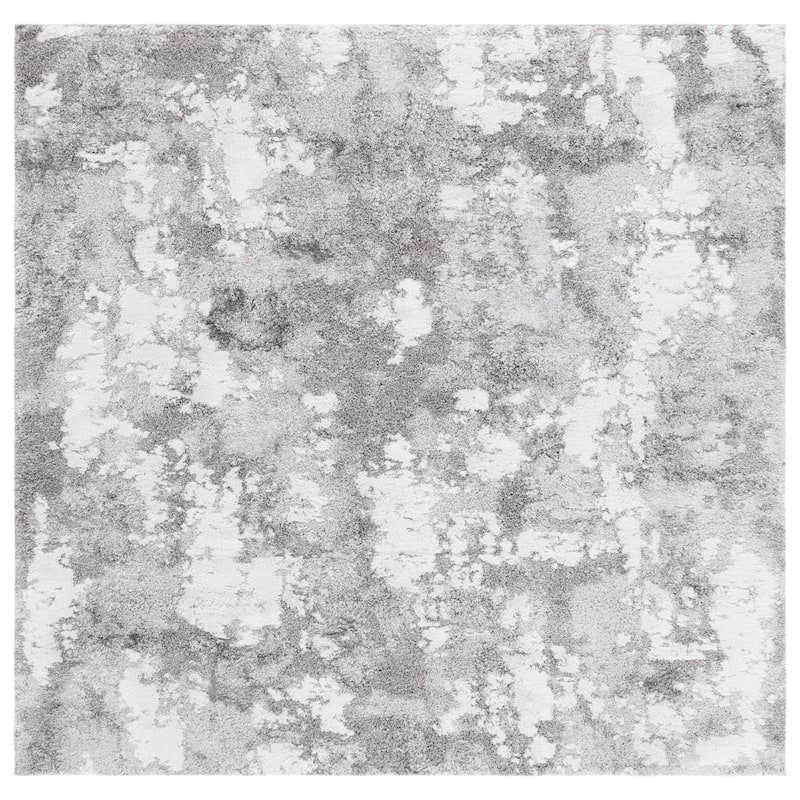 SAFAVIEH Century Finie Contemporary Rug - 6'7" Square - Grey/Ivory