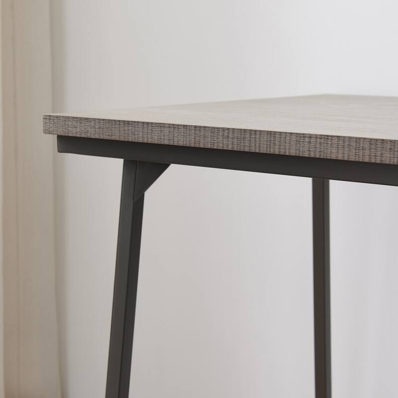 Home Office Desk with Stepped Shelf - Wood & Iron Desk, 48" L x 24" W