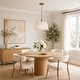 preview thumbnail 4 of 8, Modern Farmhouse 1-Light Ribbed Stretch Fabric Drum Pendant Light for Kitchen Island Bedroom Entryway - 15" D