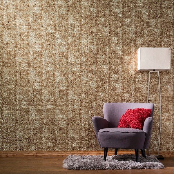 FASÄDE Hammered 4-foot x 8-foot PVC Wall Panel in Bermuda Bronze
