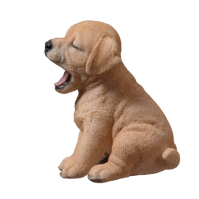 Yawning Labrador Outdoor Garden Statue - 6.25"
