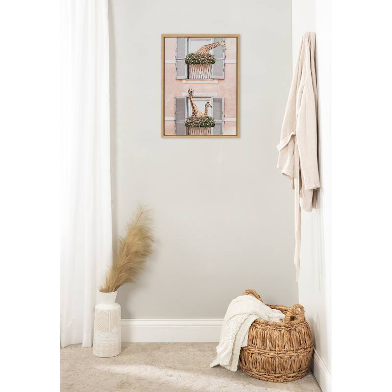 Kate and Laurel Sylvie Giraffe Neighbors Canvas by July Art Prints