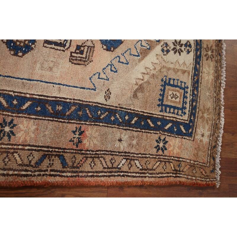 Distressed Tribal Hamedan Persian Accent Rug Hand-Knotted Wool Carpet - 4'2" x 6'4"