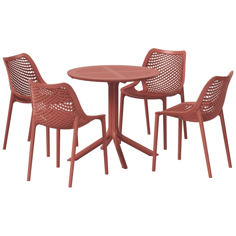 Frond and Form 4-Person Outdoor Round Dining Set