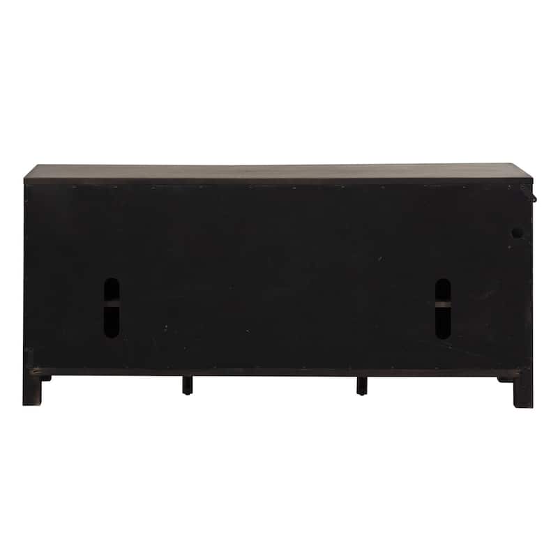 Modern Farmhouse Dusty Charcoal Distressed 66 Inch Entertainment Console