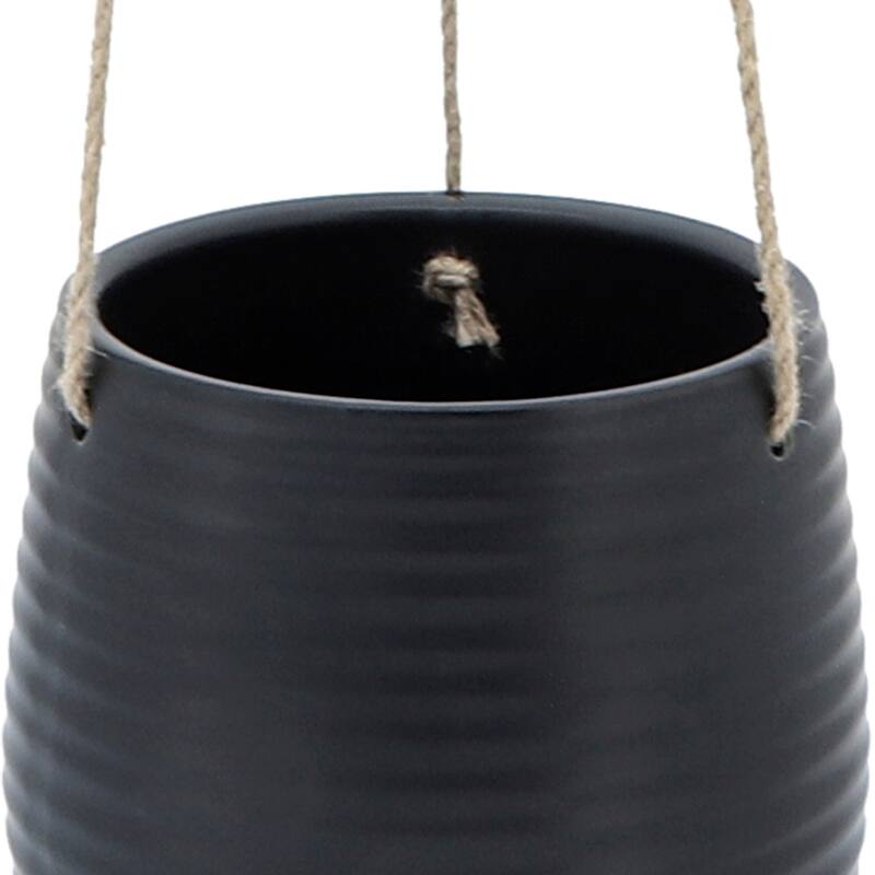 Sagebrook Home Neutral Textured Ceramic Hanging Planter