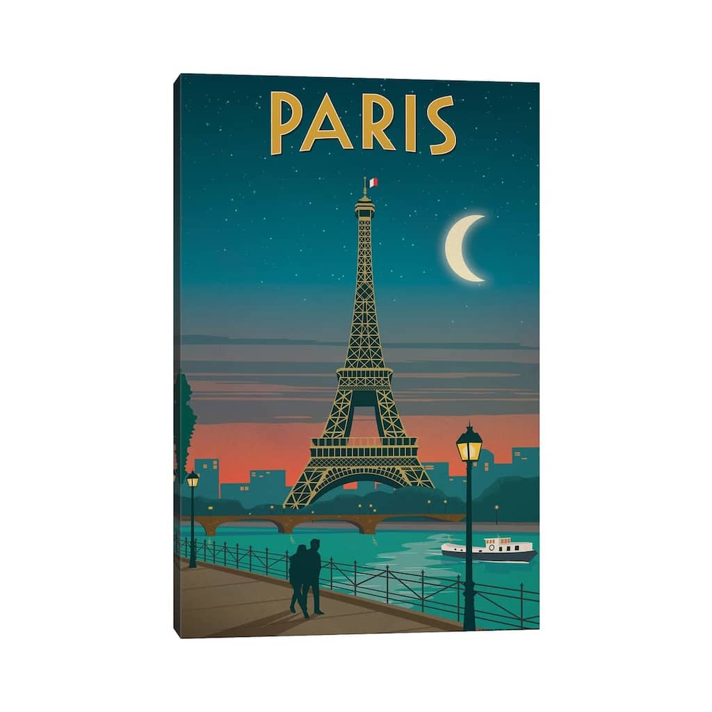iCanvas "Paris Moonlight" by IdeaStorm Studios Canvas Print