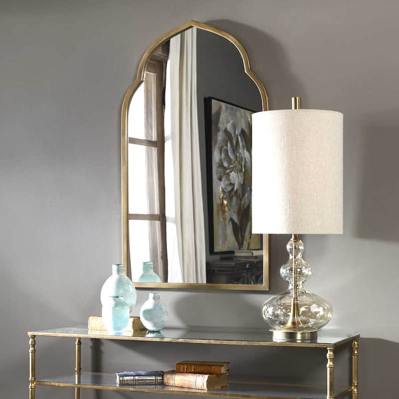 Uttermost Kenitra 40" x 24" Arched Moroccan Inspired Antique Gold