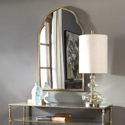 Uttermost Kenitra 40" x 24" Arched Moroccan Inspired Antique Gold