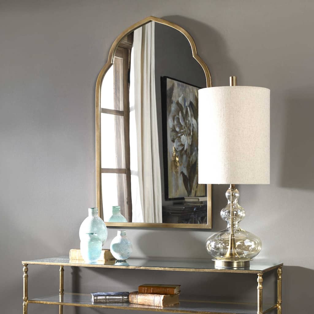 Uttermost Kenitra 40" x 24" Arched Moroccan Inspired Antique Gold