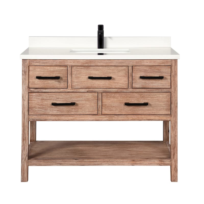 Ari Bath, Betty 42" Bathroom Vanity, Weathered Brown