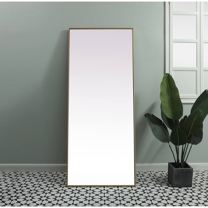 Indigo Home Metal Frame Rectangle Full Length Mirror 30x72 Inch