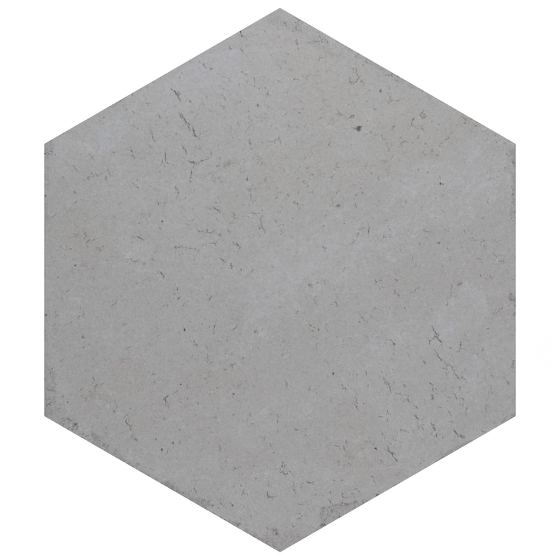 Merola Tile Brickyard Hex White 8-1/2" x 9-7/8" Porcelain Floor and Wall Tile