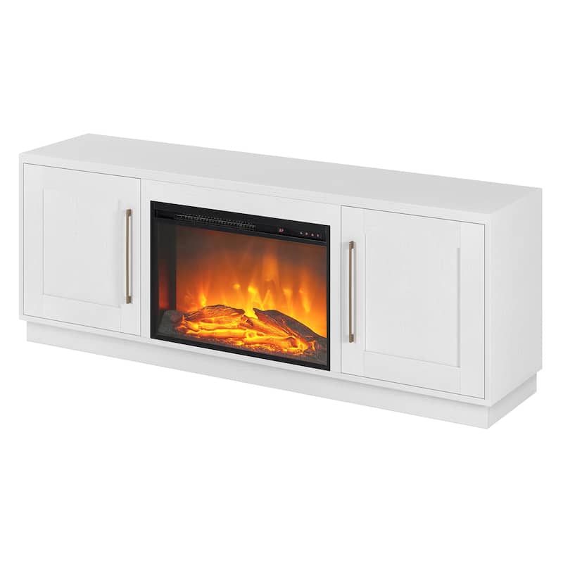 Tillman Rectangular TV Stand with Log Fireplace for TV's up to 75"