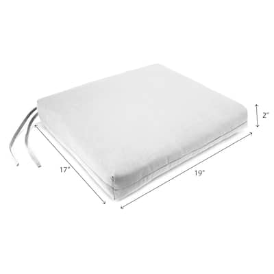 19" x 17" Outdoor Seat Cushion with Ties - 17'' L x 19'' W x 2'' H