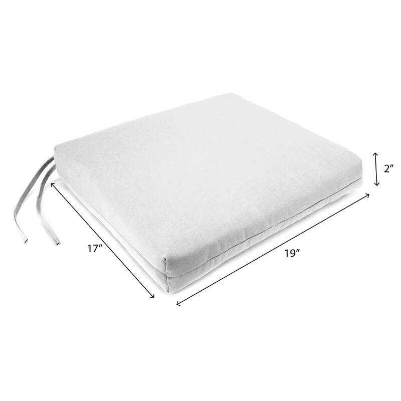 19" x 17" Outdoor Seat Cushion with Ties - Set of 2 - 19" W x 17" L x 2" H