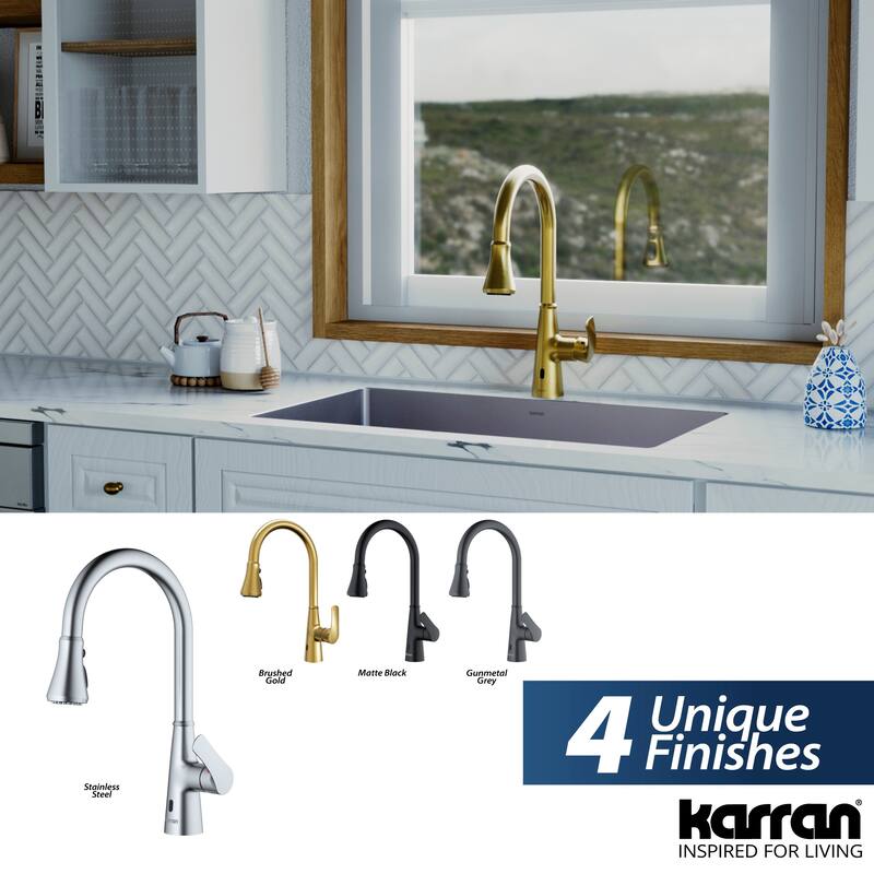 Karran Kadoma Touchless One-Handle Triple Function Sprayer Kitchen Faucet