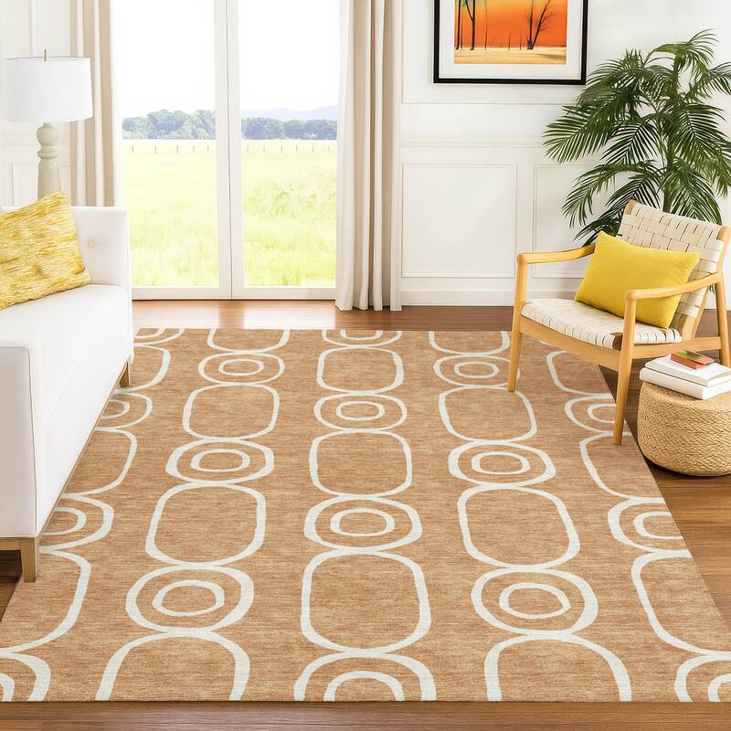 Machine Washable Indoor/ Outdoor Modern Vibe Chantille Rug