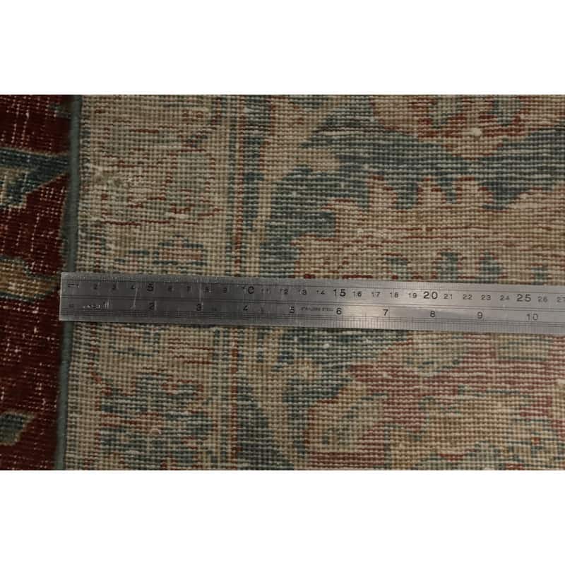 Hand Knotted Oriental 100% Wool Carpet Traditional Floral Oranges & Rust Tabriz Area Rug - 10' 5'' X 7' 9''