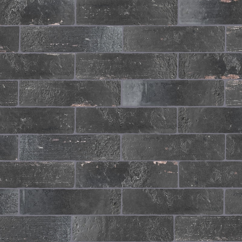 Merola Tile Sequoia Nero 2-1/2" x 9-7/8" Ceramic Wall Tile