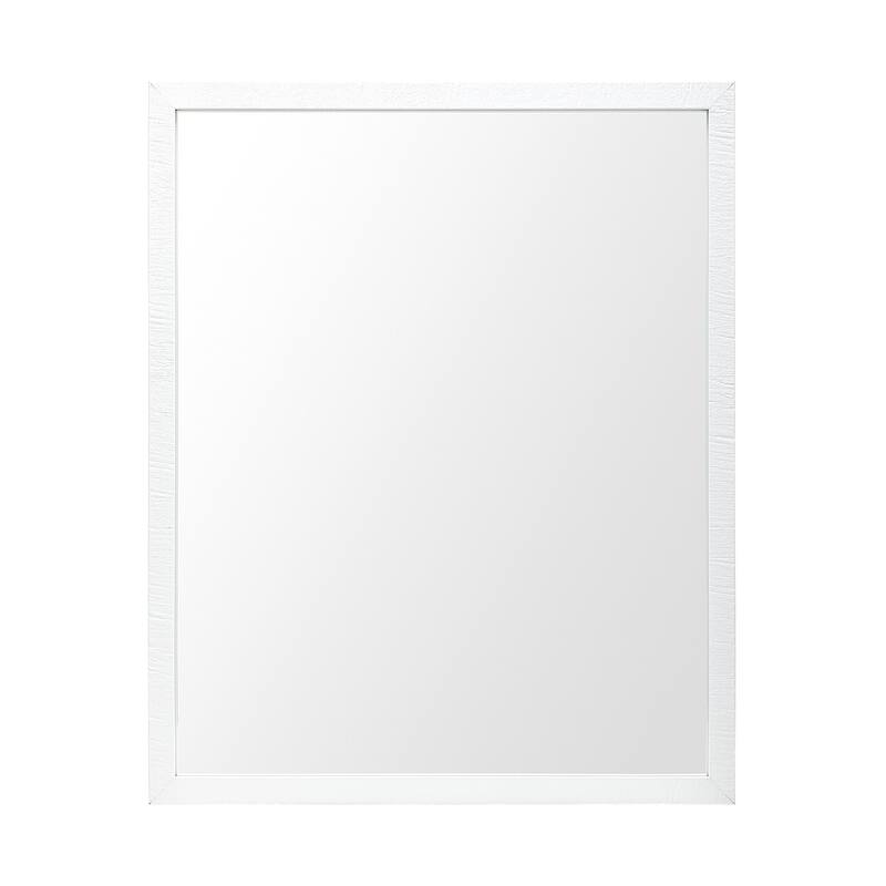 HomeRoots 32" White Framed Bathroom Vanity Mirror - 25.50 in. x 31.50 in. x 1.75 in.