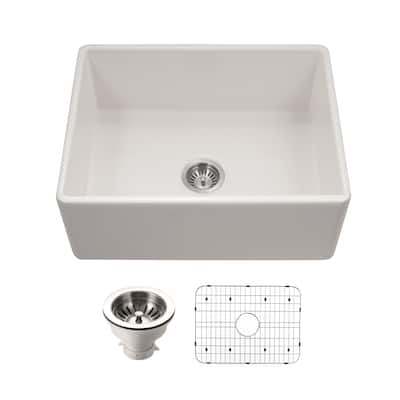 Houzer PTS-2600-C Platus 26" Farmhouse Single Basin Fireclay Kitchen