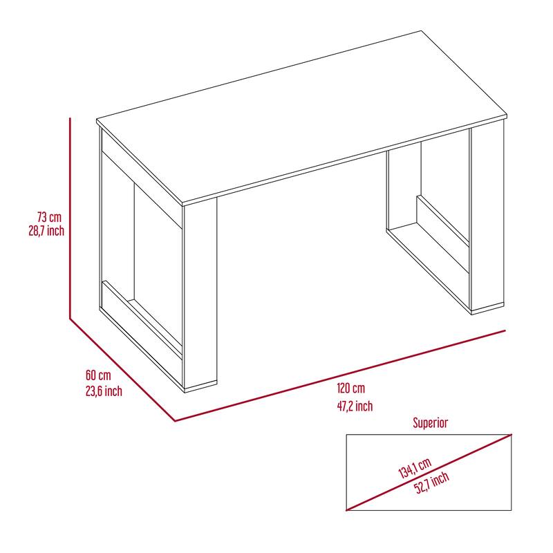 Modern Rectangle Computer Desk with Storage Shelf and Spacious Workspace for Home Office or Study