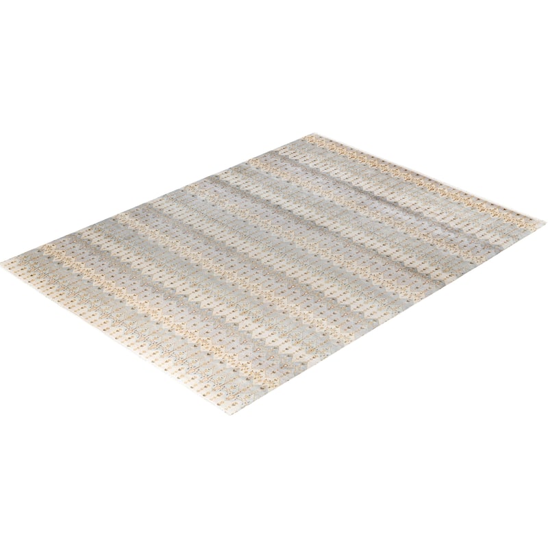 Ikat One-of-a-Kind Hand-Knotted Area Rug, Blue - 9' 1" x 12' 3"