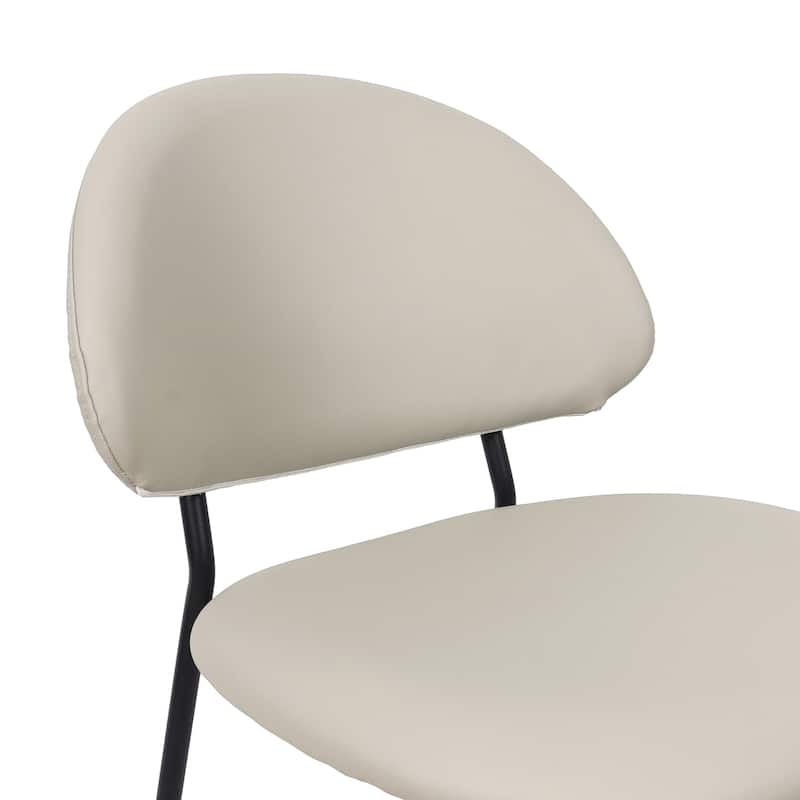 Manhattan Comfort Haven Vegan Leather Metal Side Chair - Set of 4