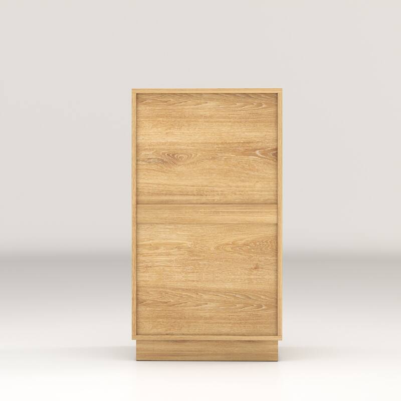 GDFStudio - Harper 13-Gallon Woodgrain Tilt-Out Cabinet with Textured Drawer & Hidden Waste Bin - 10-Gallon