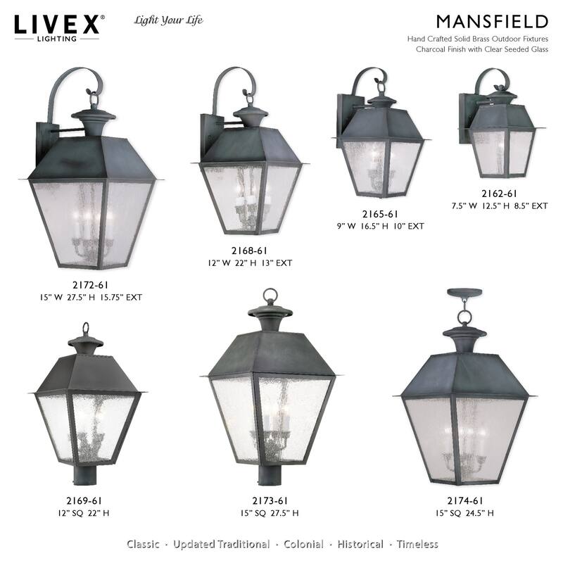 Livex Lighting Mansfield 2 Light 22" High Outdoor Wall Sconce