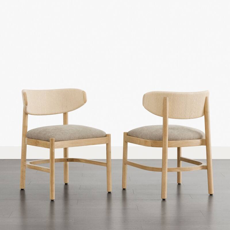 Spruce & Spring Modern Dining Chair with Handwoven Rope Back