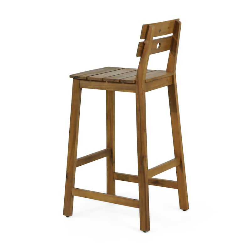 Ashlyn Acacia Wood Barstools (Set of 4) by Christopher Knight Home - 17.00" L x 20.25" W x 40.50" H
